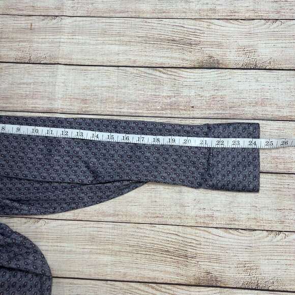 Visconti Black Men's Dress Shirt Small Gray Paisley Print Contrast Trim - Picture 3 of 11